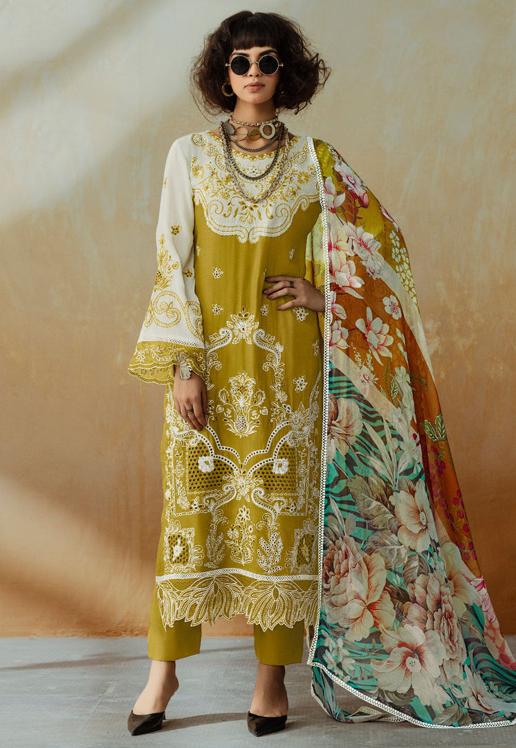 Mustard Muslin Pakistani Suit
