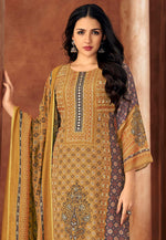 Load image into Gallery viewer, Mustard Muslin Pant Style Suit
