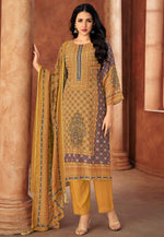 Load image into Gallery viewer, Mustard Muslin Pant Style Suit

