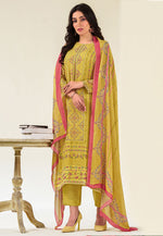 Load image into Gallery viewer, Mustard Muslin Pant Style Suit
