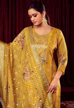 Load image into Gallery viewer, Mustard Organza Pant Style Suit
