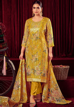 Load image into Gallery viewer, Mustard Organza Pant Style Suit
