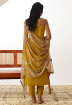 Load image into Gallery viewer, Mustard Organza Readymade Pant Style Suit
