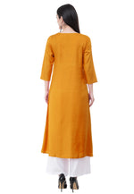 Load image into Gallery viewer, Mustard Rayon Kurta Set With Palazzo
