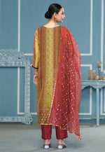 Load image into Gallery viewer, Mustard Shimmer Pant Style Suit

