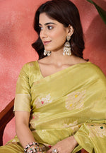 Load image into Gallery viewer, Mustard Shimmer Saree With Blouse
