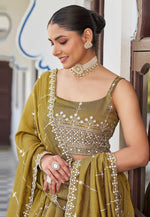 Load image into Gallery viewer, Mustard Silk Circular Lehenga Choli
