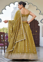 Load image into Gallery viewer, Mustard Silk Circular Lehenga Choli
