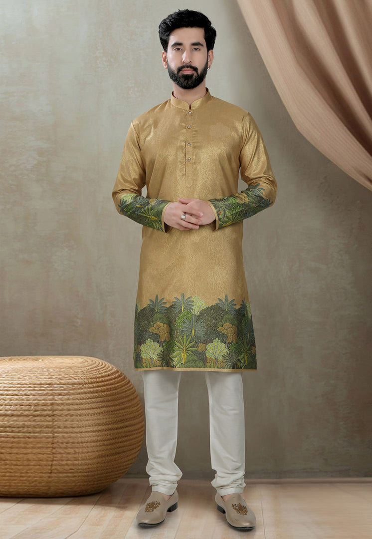 Mustard Silk Kurta Pajama