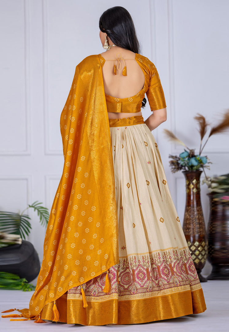 Mustard Silk Lehenga Choli