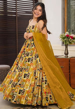 Load image into Gallery viewer, Mustard Silk Readymade Anarkali Suit
