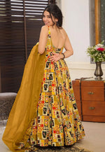 Load image into Gallery viewer, Mustard Silk Readymade Anarkali Suit
