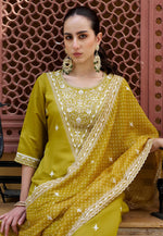 Load image into Gallery viewer, Mustard Silk Readymade Pakistani Suit
