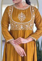 Load image into Gallery viewer, Mustard Silk Readymade Pakistani Suit
