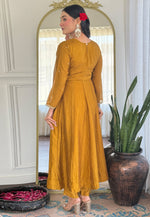 Load image into Gallery viewer, Mustard Silk Readymade Pakistani Suit
