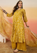 Load image into Gallery viewer, Mustard Silk Readymade Pakistani Suit
