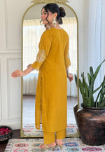 Load image into Gallery viewer, Mustard Silk Readymade Pakistani Suit
