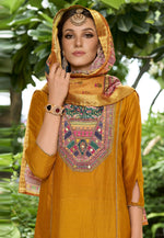 Load image into Gallery viewer, Mustard Silk Readymade Pakistani Suit
