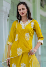 Load image into Gallery viewer, Mustard Silk Readymade Pant Style Suit

