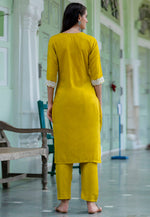 Load image into Gallery viewer, Mustard Silk Readymade Pant Style Suit
