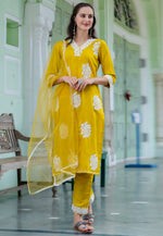 Load image into Gallery viewer, Mustard Silk Readymade Pant Style Suit

