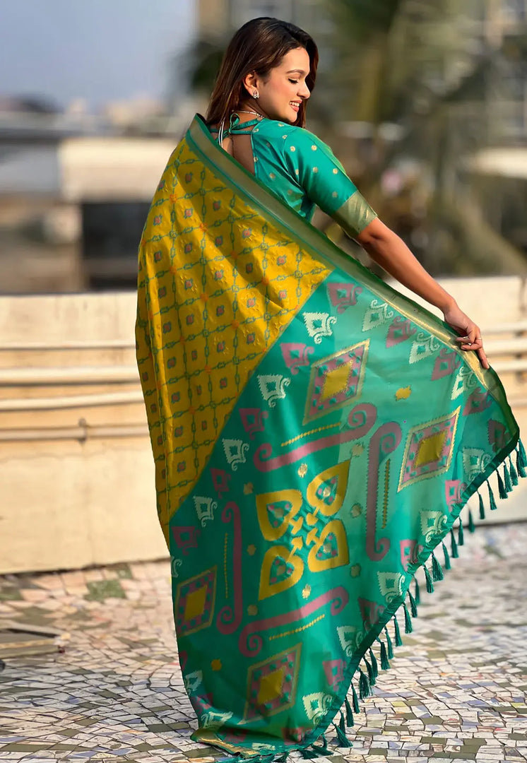 Mustard Silk Saree With Blouse