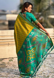 Mustard Silk Saree With Blouse