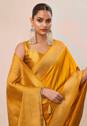 Mustard Silk Saree With Blouse