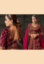 Load image into Gallery viewer, Mustard Velvet Bridal Lehenga Choli
