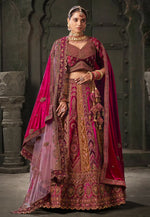 Load image into Gallery viewer, Mustard Velvet Bridal Lehenga Choli

