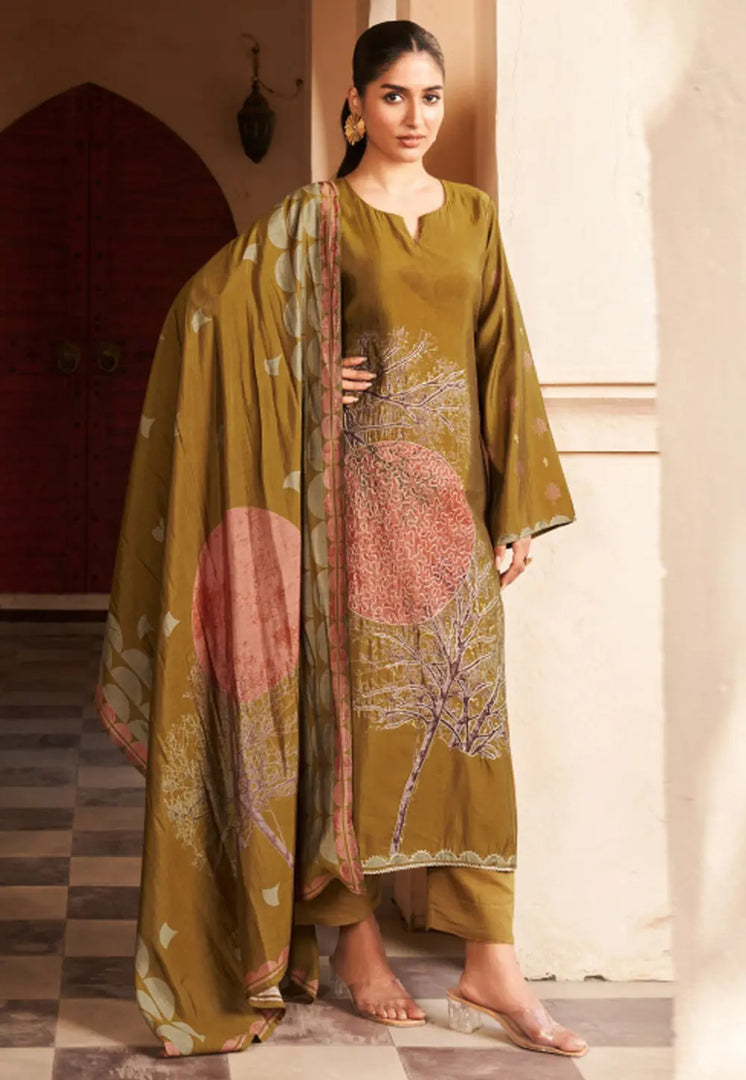 Mustard Viscose Pant Style Suit
