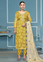 Load image into Gallery viewer, Mustard Viscose Pant Style Suit
