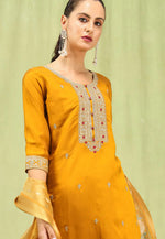Load image into Gallery viewer, Mustard Viscose Rayon Readymade Pakistani Suit
