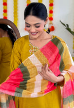 Load image into Gallery viewer, Mustard Viscose Readymade Pakistani Suit
