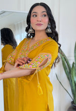 Load image into Gallery viewer, Mustard Viscose Readymade Pakistani Suit
