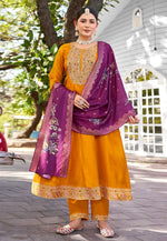 Load image into Gallery viewer, Mustard Viscose Readymade Pant Style Suit
