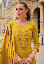 Load image into Gallery viewer, Mustard Viscose Readymade Pant Style Suit
