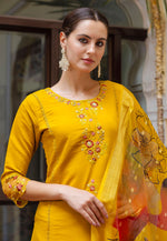 Load image into Gallery viewer, Mustard Viscose Readymade Pant Style Suit
