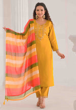 Load image into Gallery viewer, Mustard Viscose Readymade Pant Style Suit
