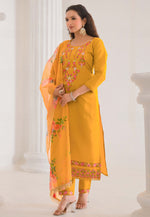 Load image into Gallery viewer, Mustard Viscose Readymade Pant Style Suit
