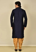 Load image into Gallery viewer, Navy Blue Art Silk Dhoti Kurta
