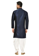 Load image into Gallery viewer, Navy Blue Art Silk Indo Western Suit
