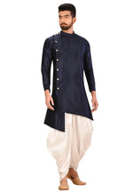 Load image into Gallery viewer, Navy Blue Art Silk Indo Western Suit
