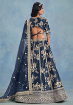 Load image into Gallery viewer, Navy Blue Art Silk Lehenga Choli
