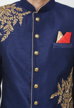 Load image into Gallery viewer, Navy Blue Art Silk Sherwani
