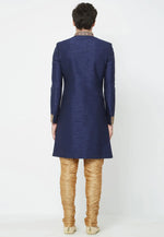 Load image into Gallery viewer, Navy Blue Art Silk Sherwani
