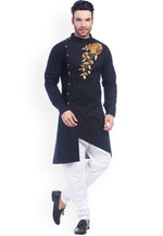 Load image into Gallery viewer, Navy Blue Cotton Indo Western Suit
