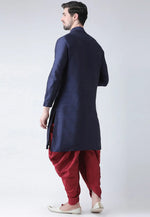 Load image into Gallery viewer, Navy Blue Dupion Silk Dhoti Kurta
