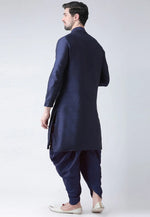 Load image into Gallery viewer, Navy Blue Dupion Silk Dhoti Kurta
