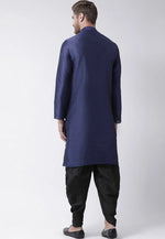 Load image into Gallery viewer, Navy Blue Dupion Silk Dhoti Kurta
